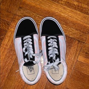 Pink black and white vans